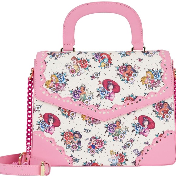 NWT Loungefly Disney Princess Tattoo Crossbody Bag - Picture 9 of 14
